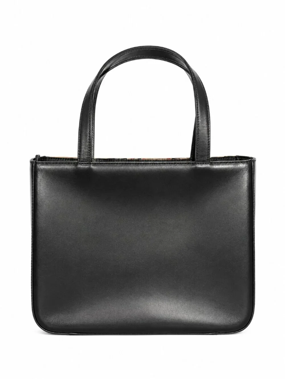 Burberry Black Leather Mini Tote Bag with Nova Check Trim